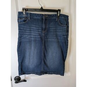 Westport 1962 Womens Dark Wash Denim Pencil Skirt Size 10 Stretch Knee Length